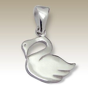 925 Sterling Silver Swan Pendant
