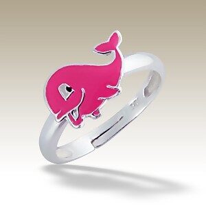 Kids "Pink Whale" Adjustable Ring