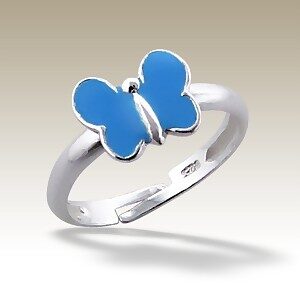 Kids "Blue Butterfly" Adjustable Ring