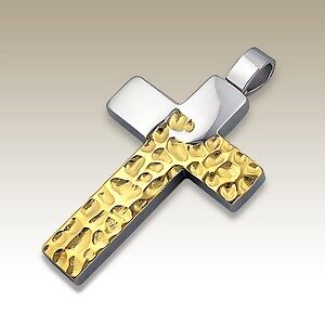 Mens Steel Cross Pendant - "Faith"