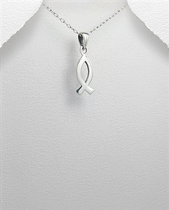 Sterling Silver Necklace - "Fish Symbol"