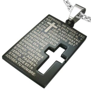 The Lords Prayer Cross Cut-out Pendant