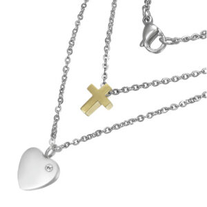 Heart and Cross: Double Necklace