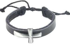 Cross Leather Bracelet