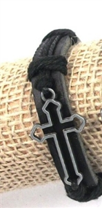Cross Leather Bracelet