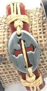 Cross Leather Bracelet