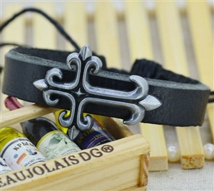 Cross Leather Bracelet
