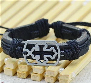 Cross Leather Bracelet