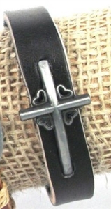 Cross Leather Bracelet