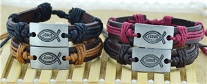 Jesus Leather Bracelet