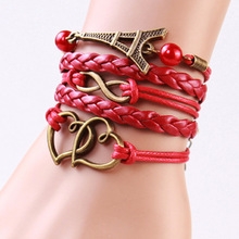 Leather Bracelet - 'Eiffel Love'