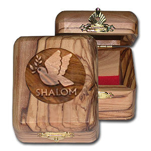 Olive Wood Keepsake Box - "Dove of Peace"