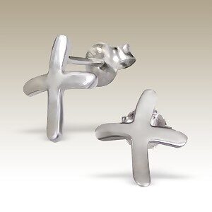 Sterling Silver Cross Ear Studs