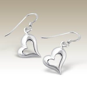 Silver Heart Earrings