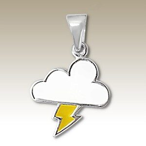 Kids Silver "Cloud & Lightning" Pendant