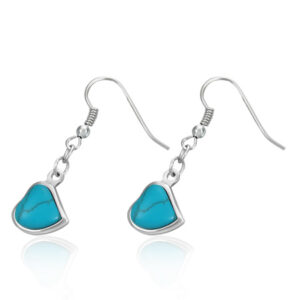 Stainless Steel Earrings with Turquoise Stone - 'GRACE'
