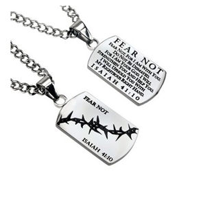 50% OFF Mens Dog Tags - "FEAR NOT"