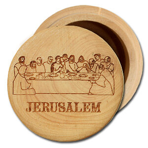 Round Olive Wood Box (small) - "The Last Supper"