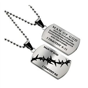 Men's Dog Tags - "MAN OF GOD"