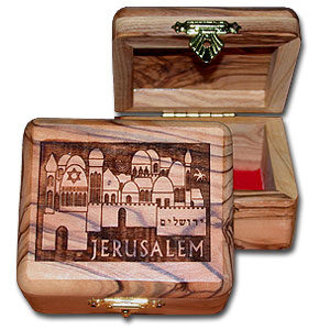 Olive Wood Box - "Jerusalem"