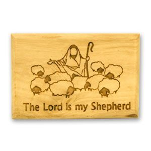 Olive Wood Magnet - "The Lord is my Shepherd"
