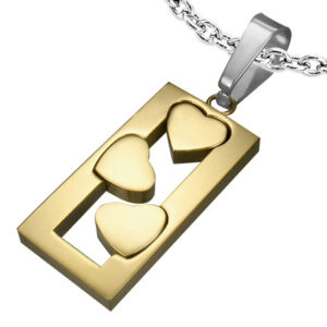 Girl's Necklace - 'Triple Love Heart'