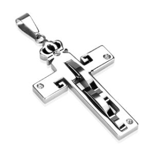 Mens Stainless Steel Cross - 'Kingdom'