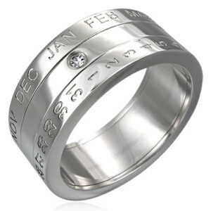 Calendar Triple-Spinner Ring w/ CZ