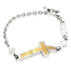 Stainless Steel Cross Bracelet - 'Forgiven'